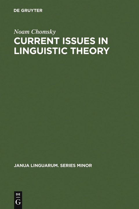 Current Issues in Linguistic Theory - Noam Chomsky