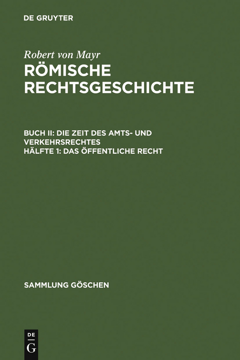Das &ouml;ffentliche Recht - Robert Von Mayr