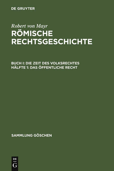 Das &ouml;ffentliche Recht - Robert Von Mayr