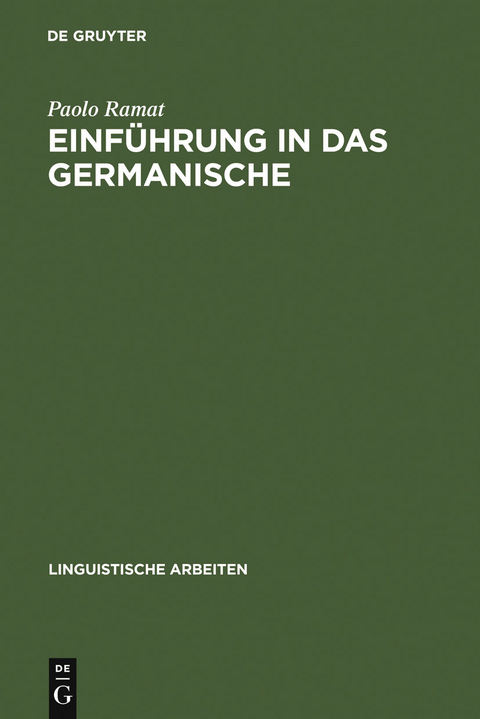 Einf&uuml;hrung in das Germanische - Paolo Ramat