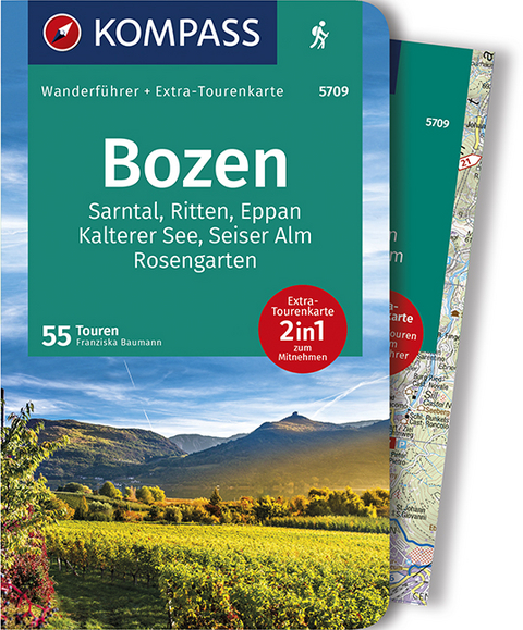 KOMPASS Wanderf&uuml;hrer Bozen, Sarntal, Ritten, Eppan, Kalterer See, Seiser Alm, Rosengarten - Franziska Baumann