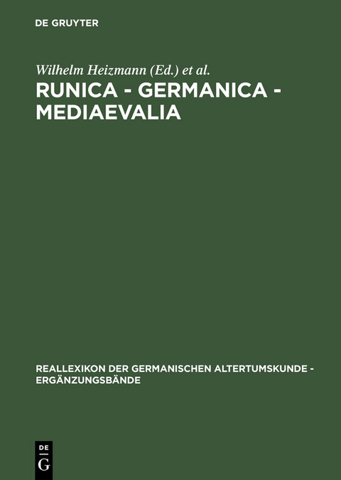 Runica - Germanica - Mediaevalia - 