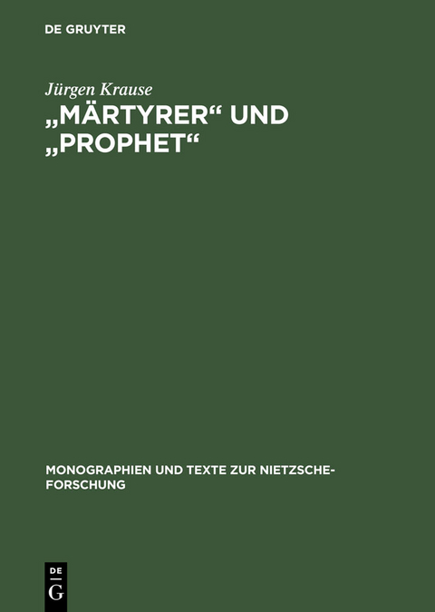 "M&auml;rtyrer" und "Prophet" - J&uuml;rgen Krause