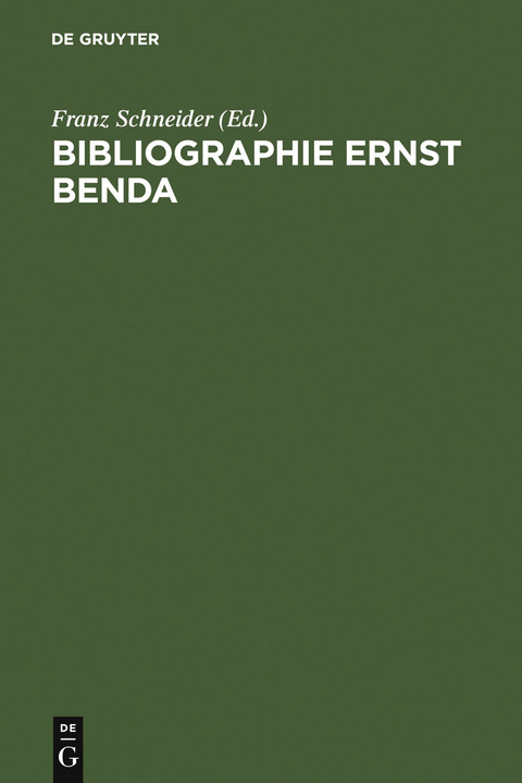 Bibliographie Ernst Benda - 