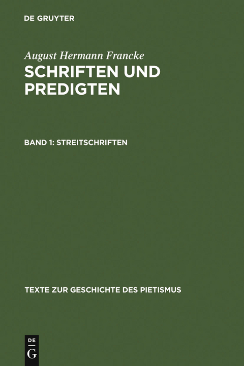 Streitschriften - August Hermann Francke