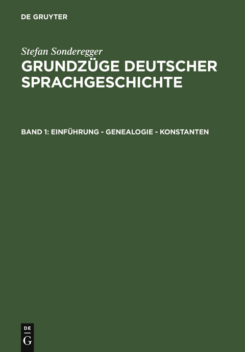 Einf&uuml;hrung - Genealogie - Konstanten - Stefan Sonderegger