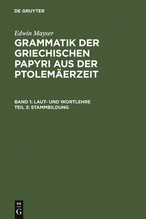 Stammbildung - Edwin Mayser