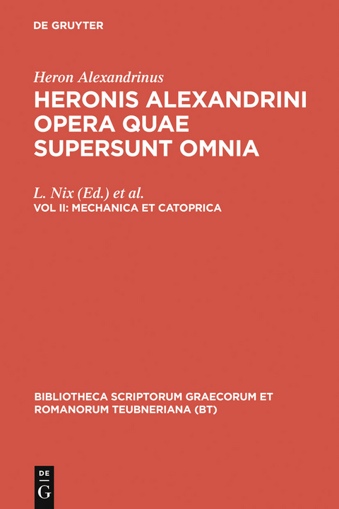 Mechanica et catoprica -  Heron Alexandrinus