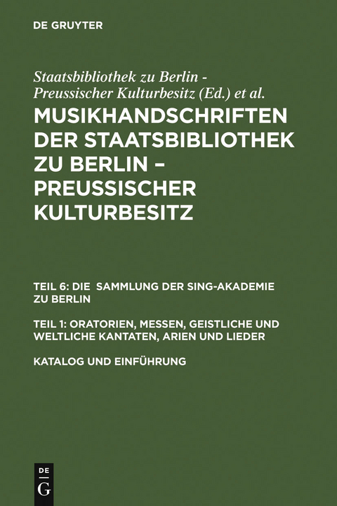 Katalog und Einf&uuml;hrung - 