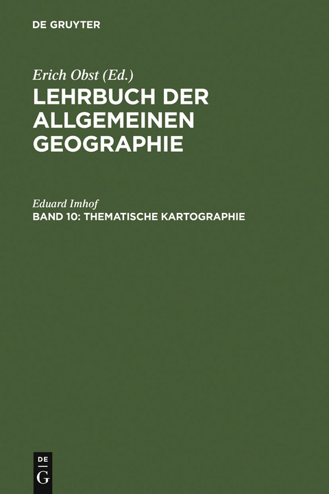Thematische Kartographie - Eduard Imhof