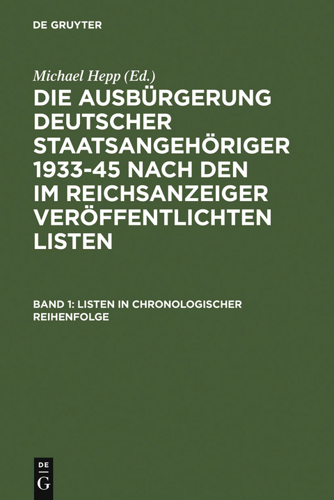 Listen in chronologischer Reihenfolge - 