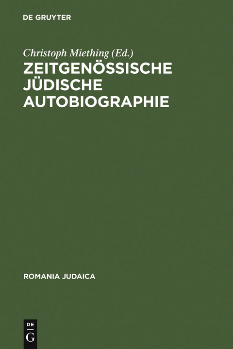 Zeitgen&ouml;ssische j&uuml;dische Autobiographie - 