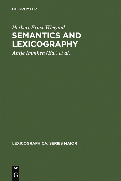 Semantics and Lexicography - Herbert Ernst Wiegand