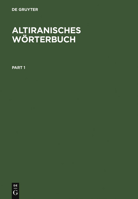 Altiranisches W&ouml;rterbuch - 