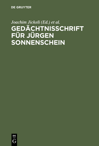Gedächtnisschrift für Jürgen Sonnenschein