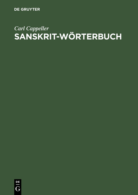 Sanskrit-W&ouml;rterbuch - Carl Cappeller