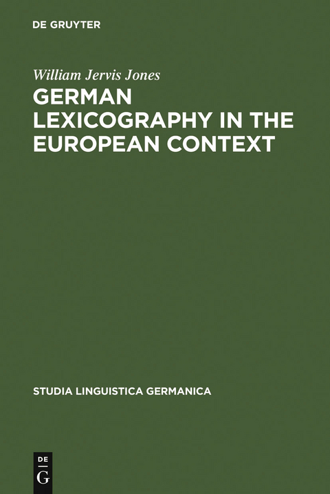 German Lexicography in the European Context - William Jervis Jones
