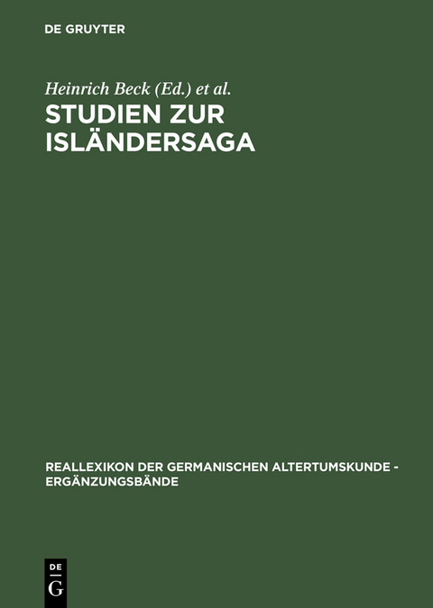 Studien zur Isl&auml;ndersaga - 