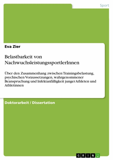 Belastbarkeit von NachwuchsleistungssportlerInnen -  Eva Zier