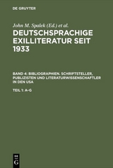 Bibliographien. Schriftsteller, Publizisten und Literaturwissenschaftler in den USA - 