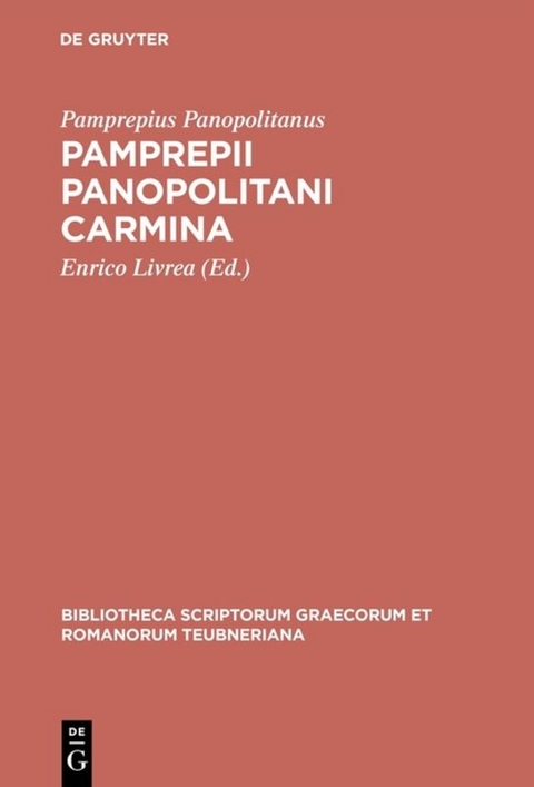 Pamprepii Panopolitani carmina - 