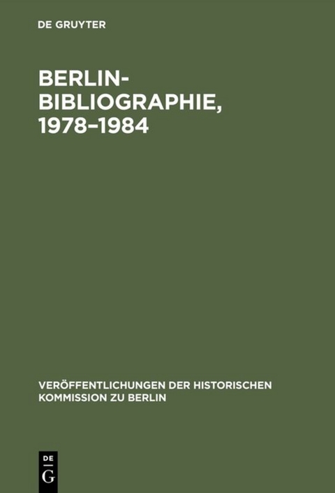 Berlin-Bibliographie, 1978&ndash;1984