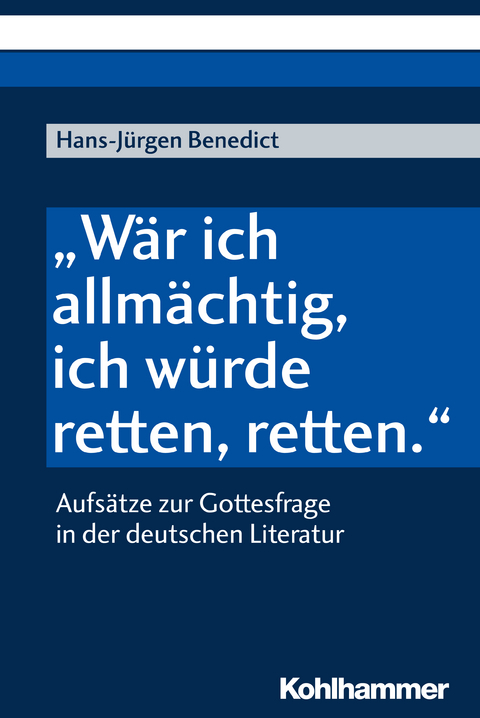 "W&auml;r ich allm&auml;chtig, ich w&uuml;rde retten, retten." - Hans-J&uuml;rgen Benedict
