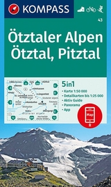 KOMPASS Wanderkarte &Ouml;tztaler Alpen, &Ouml;tztal, Pitztal - 