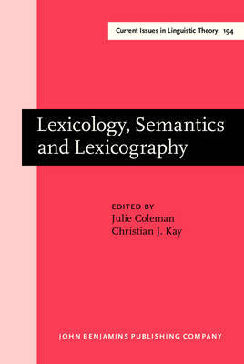 Lexicology, Semantics and Lexicography - 