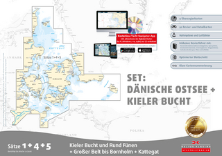 Sportbootkarten Satz 1, 4 und 5 – Set: Dänische Ostsee und Kieler Bucht (Ausgabe 2018)