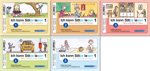 Ich kann S&auml;tze lesen Teil 1 - In Sprechsilben - 90 Bild-Satz-Karten mit Selbstkontrolle - Katrin Langhans