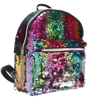 Pailetten-Rucksack mit Reißverschluss