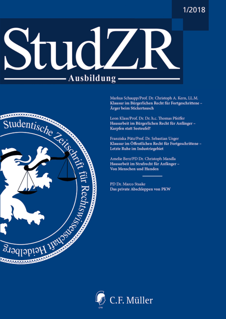 Studentische Zeitschrift f&uuml;r Rechtswissenschaft Ausbildung