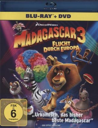 Madagascar 3 - Flucht durch Europa, 1 Blu-ray u. 1 DVD
