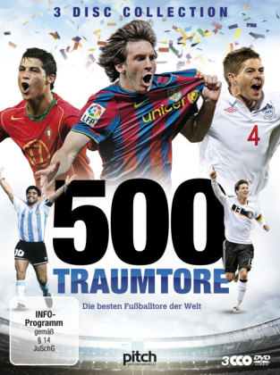 500 TRAUMTORE - Die besten Fu&szlig;balltore der Welt, 3 DVDs
