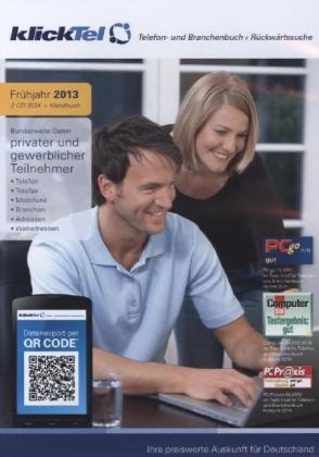 klickTel Telefon- und Branchenbuch inkl. R&uuml;ckw&auml;rtssuche Fr&uuml;hjahr 2013, 2 CD-ROMs
