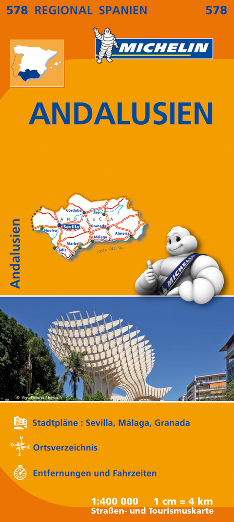 Michelin Karte Andalusien. Espana Sur, Andalucia