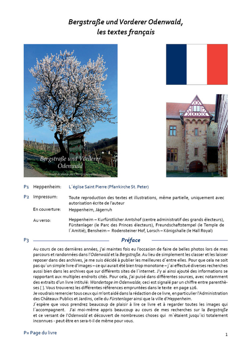Bergstra&szlig;e und Vorderer Odenwald, les textes fran&ccedil;ais - Otto Gr&uuml;new&auml;lder
