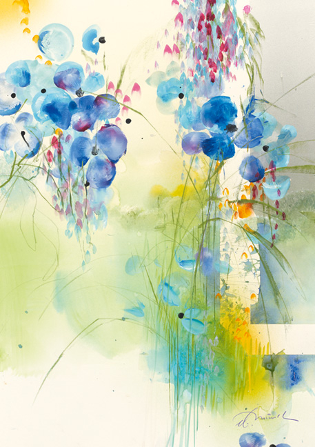 Fr&uuml;hling! - Kunst-Faltkarten ohne Text (5 St&uuml;ck) - 