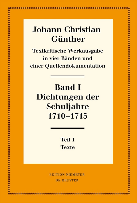 Dichtungen der Schuljahre 1710&ndash;1715 - 