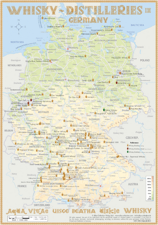 Whisky Distilleries Germany - Tasting Map 24x34cm