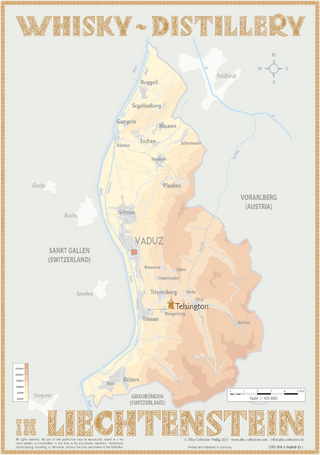 Whisky Distillery Liechtenstein - Tasting Map 24x34cm