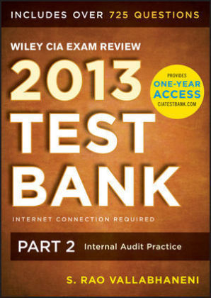 Wiley CIA Exam Review 2013 Online Test Bank 1-Year Access - S. Rao Vallabhaneni