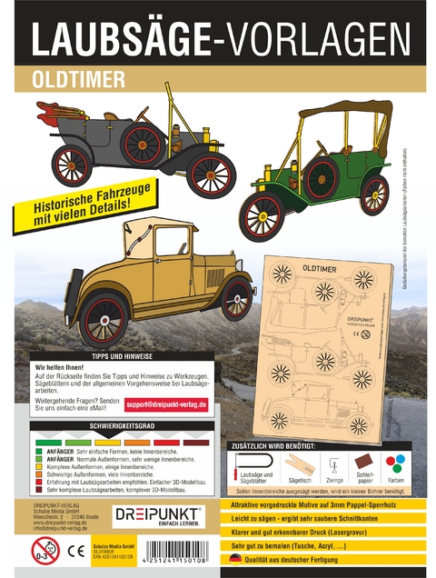 Laubs&auml;gevorlagen Oldtimer - 