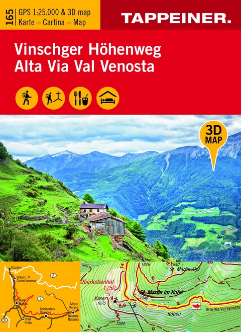 3D-Wanderkarte Vinschger H&ouml;henweg - 