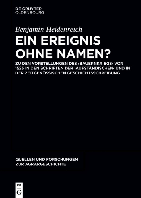Ein Ereignis ohne Namen? - Benjamin Heidenreich