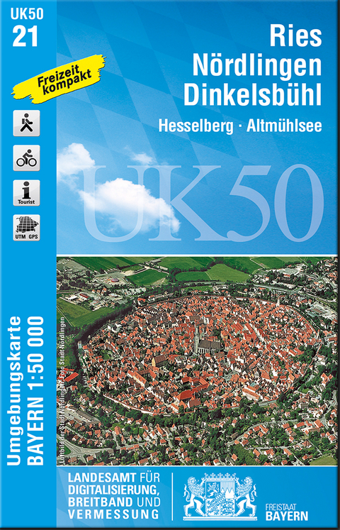 UK50-21 Ries, N&ouml;rdlingen, Dinkelsb&uuml;hl - Breitband und Vermessung Landesamt f&uuml;r Digitalisierung  Bayern