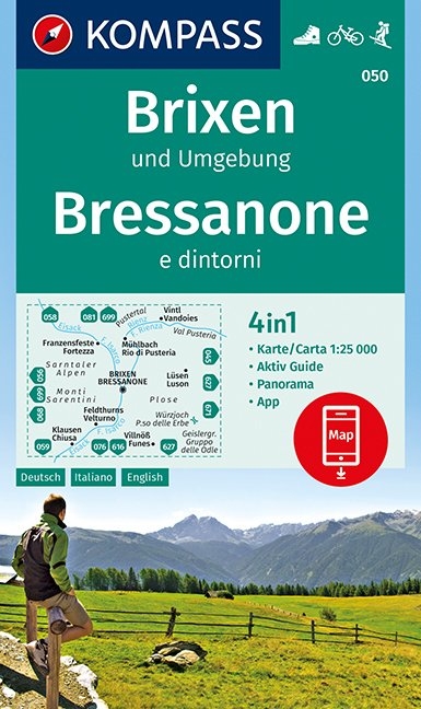 KOMPASS Wanderkarte Brixen und Umgebung, Bressanone e dintorni - 