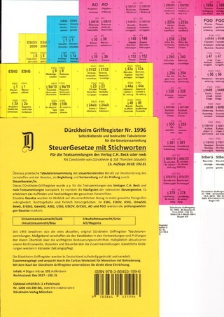 STEUERGESETZE Dürckheim-Griffregister mit Stichworten Nr. 1996 (2018) 192.EL