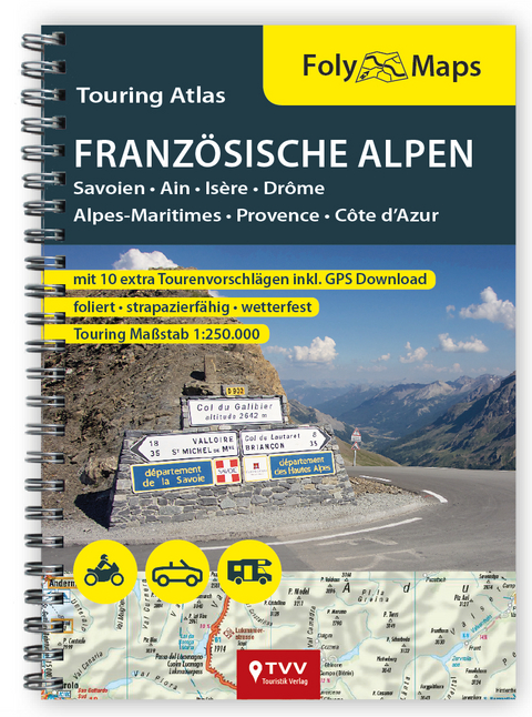 FolyMaps Touring Atlas Franz&ouml;sische Alpen 1:250.000